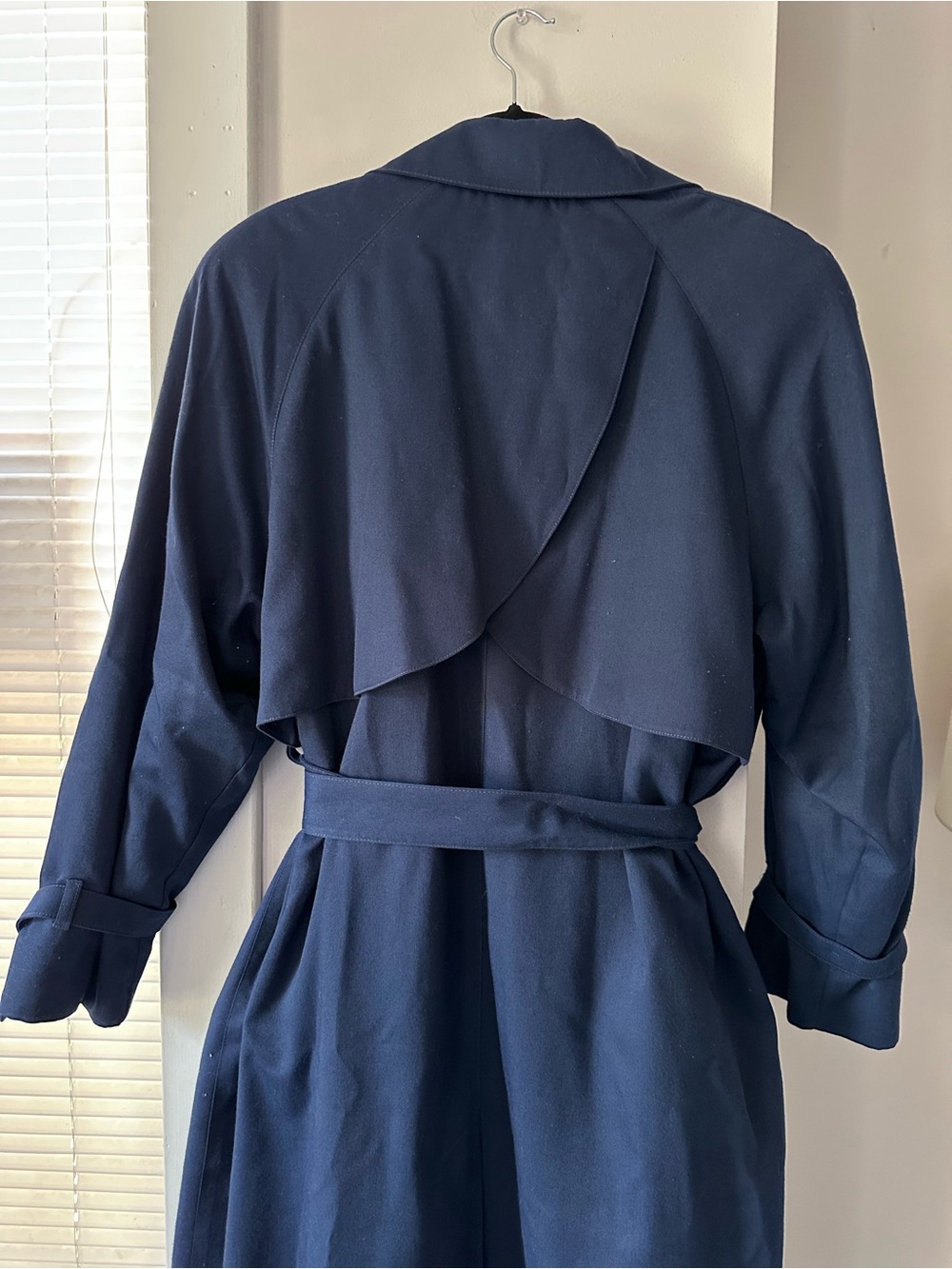 Vintage London Fog Navy Blue Double-Breasted Trench Coat w/ Zip-Out Liner Sz 14 - Picture 8 of 8